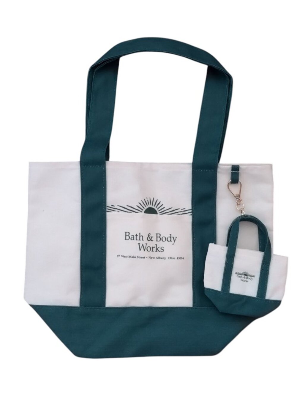 Bath and Body Works Heritage Tote Bag with Charm NEW